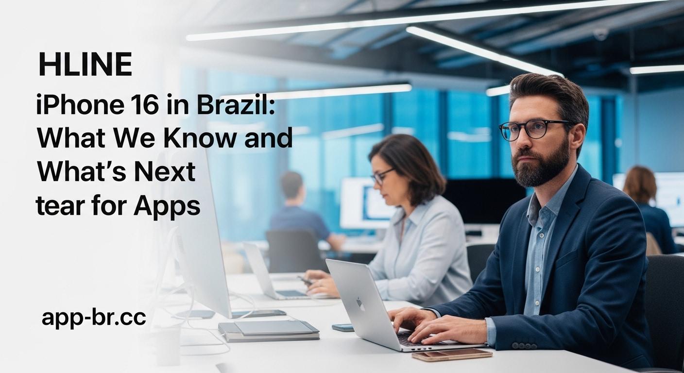 Editorial image of iPhone 16 in a Brazilian newsroom context