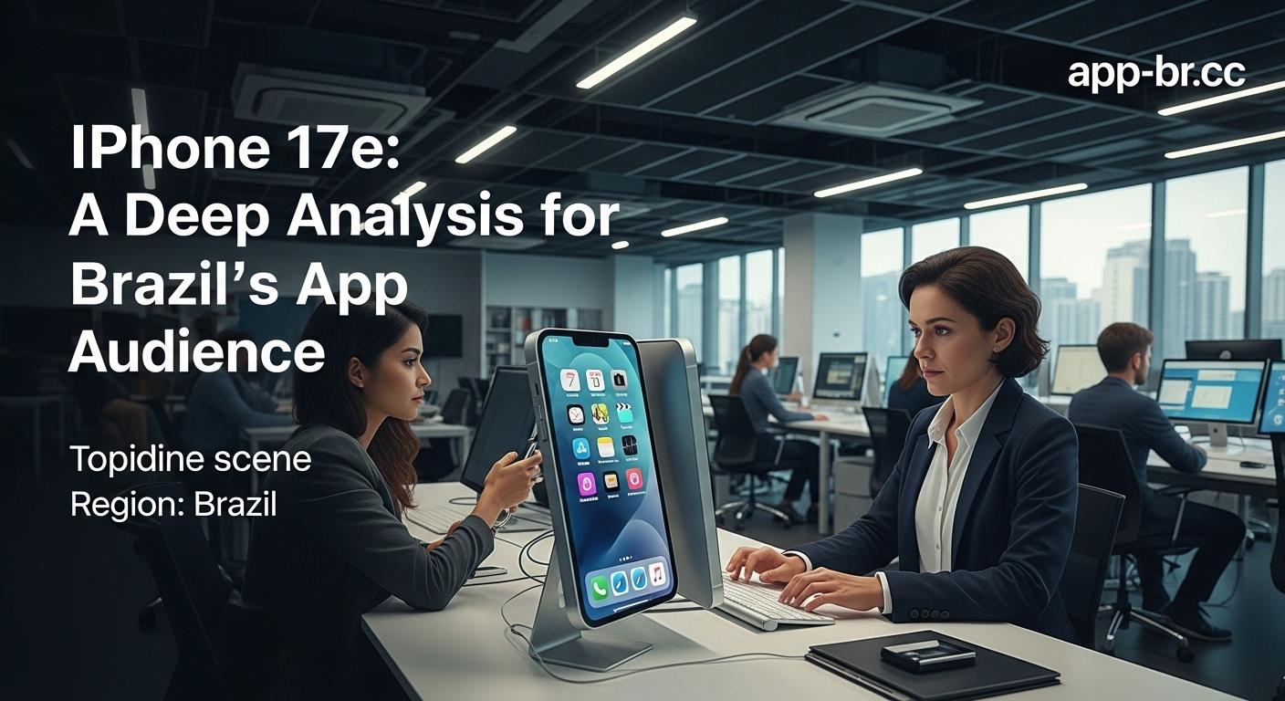 iPhone 17e pink model on a Brazilian desk